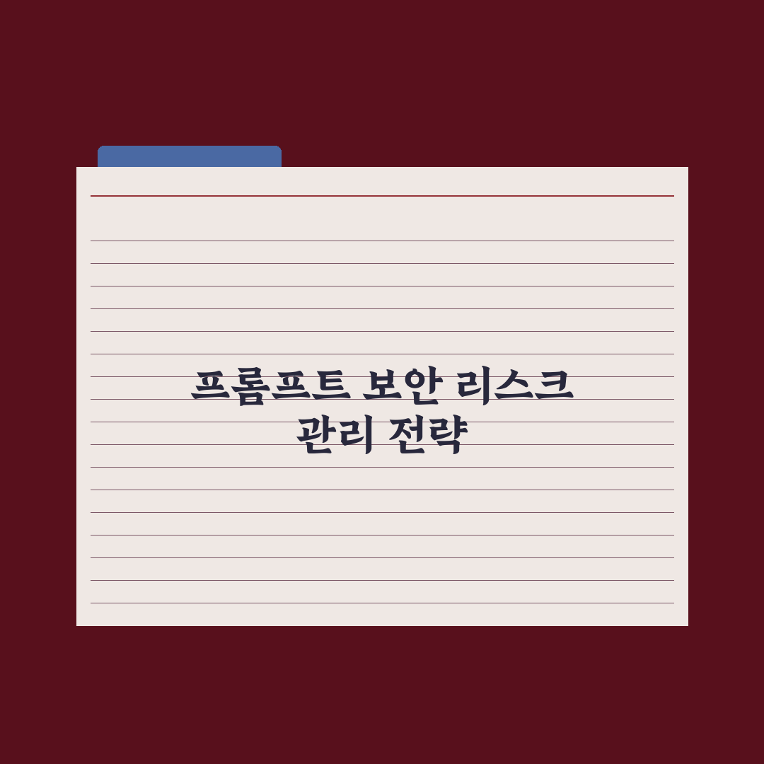 프롬프트 인젝션 - 보안 주의점 완벽가이드, 실무자 필독 5대 대응 전략