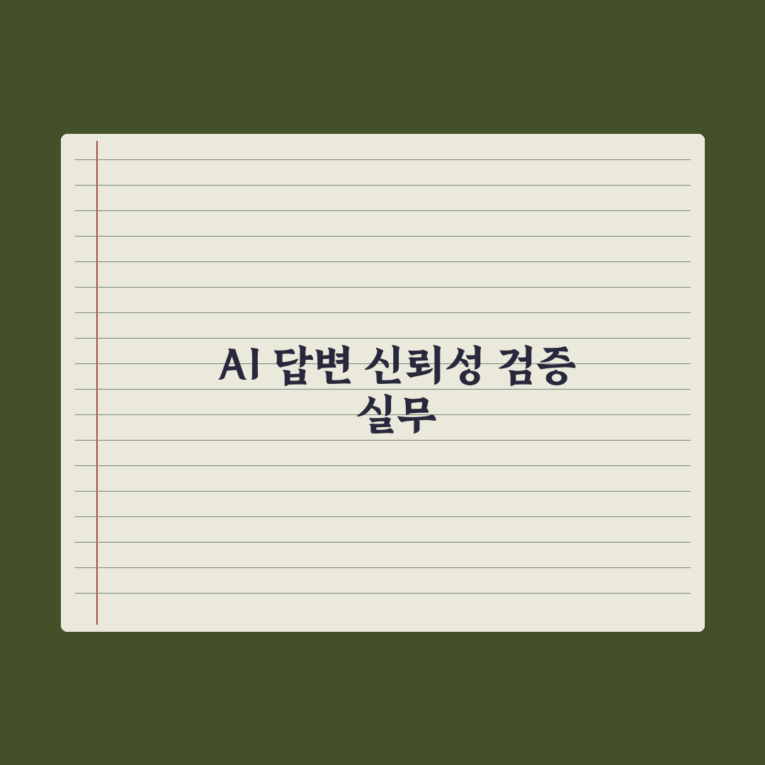 AI 답변 신뢰성 검증하는 5가지 방법 심층분석: 실무자용 핵심정리