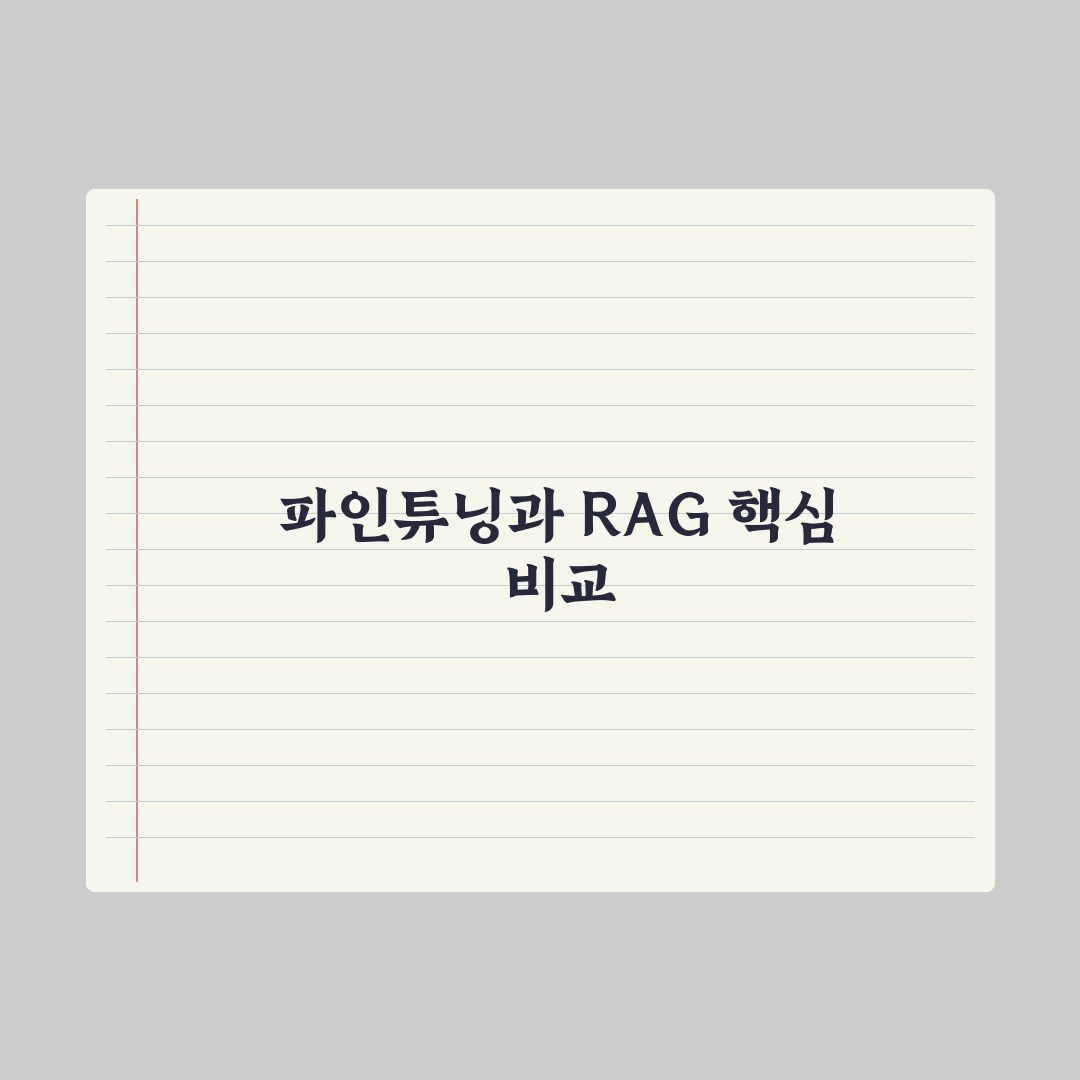 파인튜닝과 RAG - 어떻게 다를까 실전가이드: 실무자용 5가지 핵심
