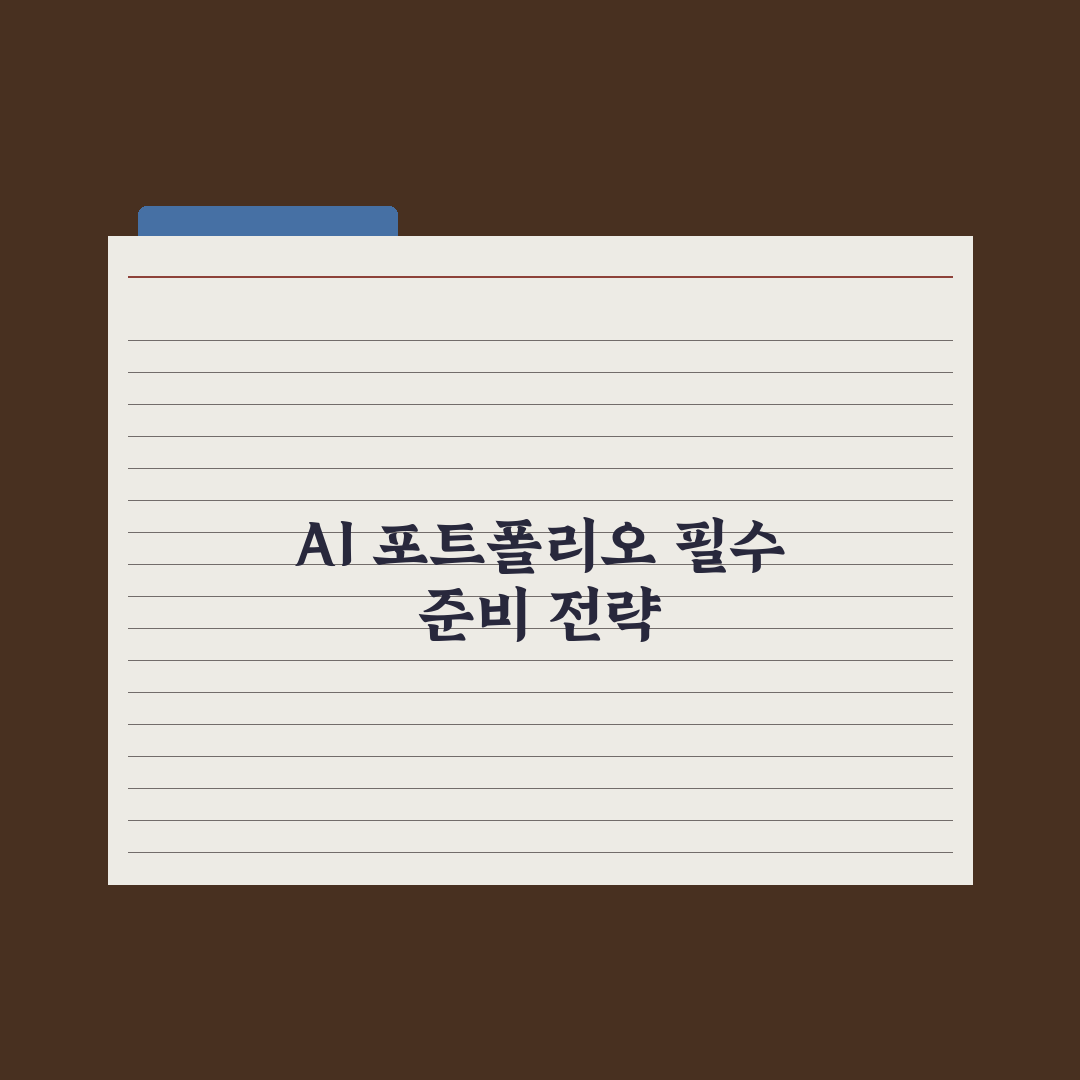 AI 분야 포트폴리오 만드는 법 완벽가이드: 업계 전문가가 검증한 5단계 핵심 전략