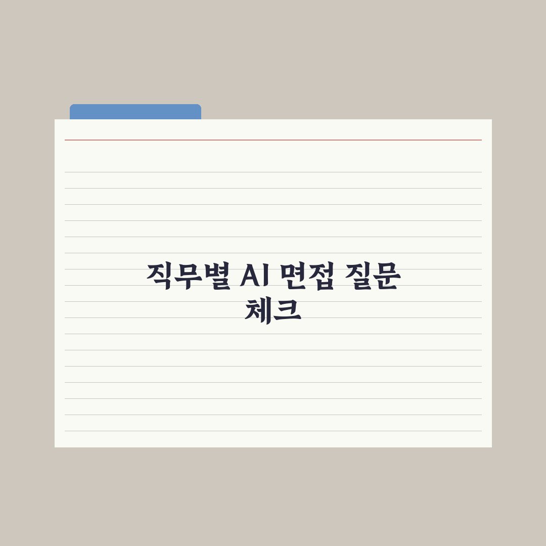 AI 면접 단골 질문 - 직무별 정리 완벽가이드: 전문가가 엄선한 5가지 핵심
