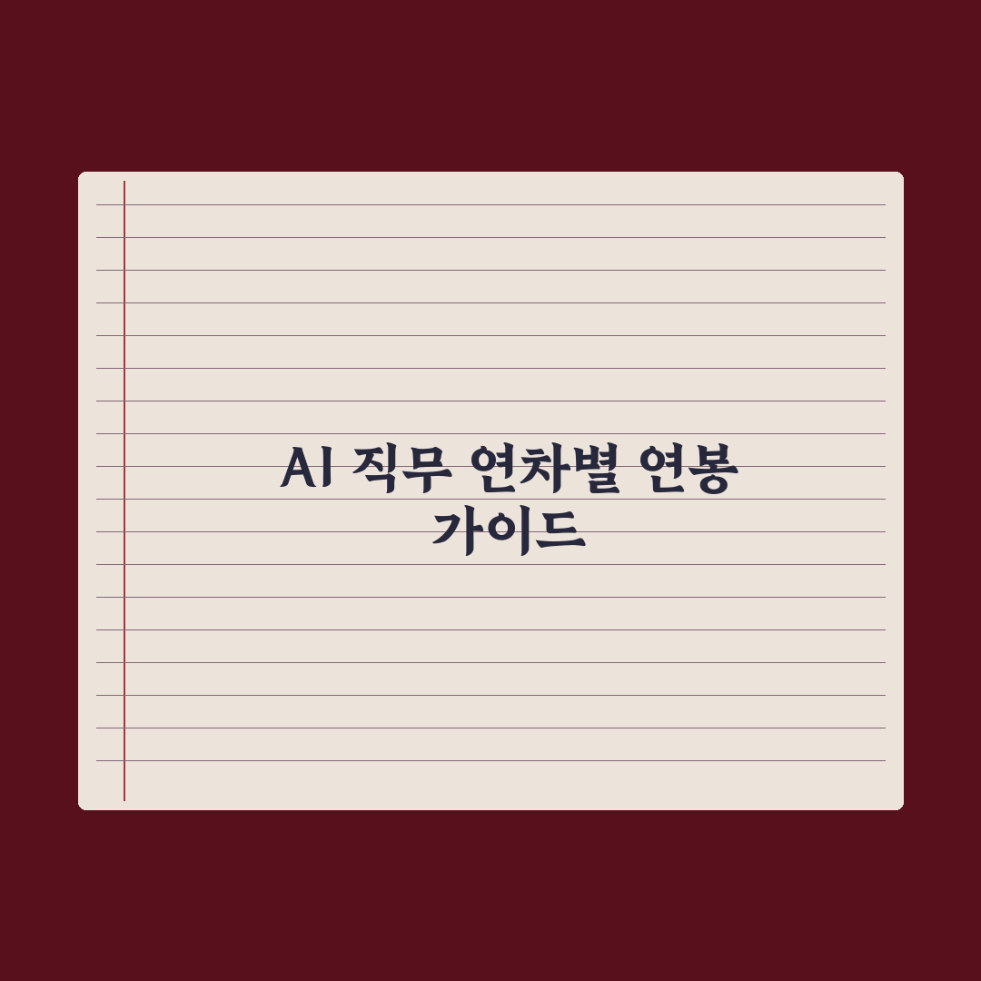 AI 분야 연봉 가이드 - 직무·연차별 정리 심층분석: 실무자 핵심지표