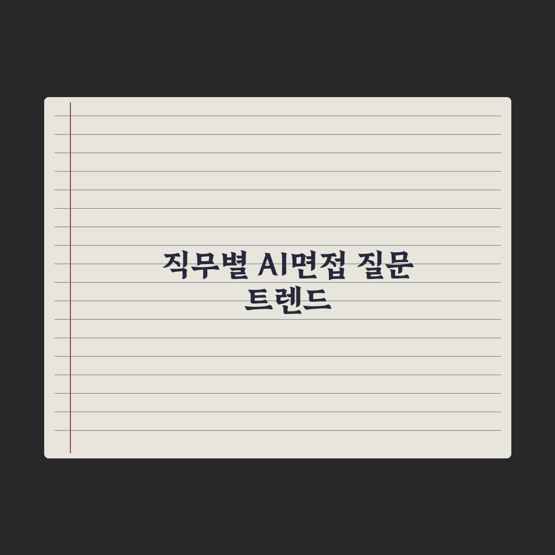 AI 면접 단골 질문 - 직무별 정리 완벽가이드: 전문가가 엄선한 5가지 핵심