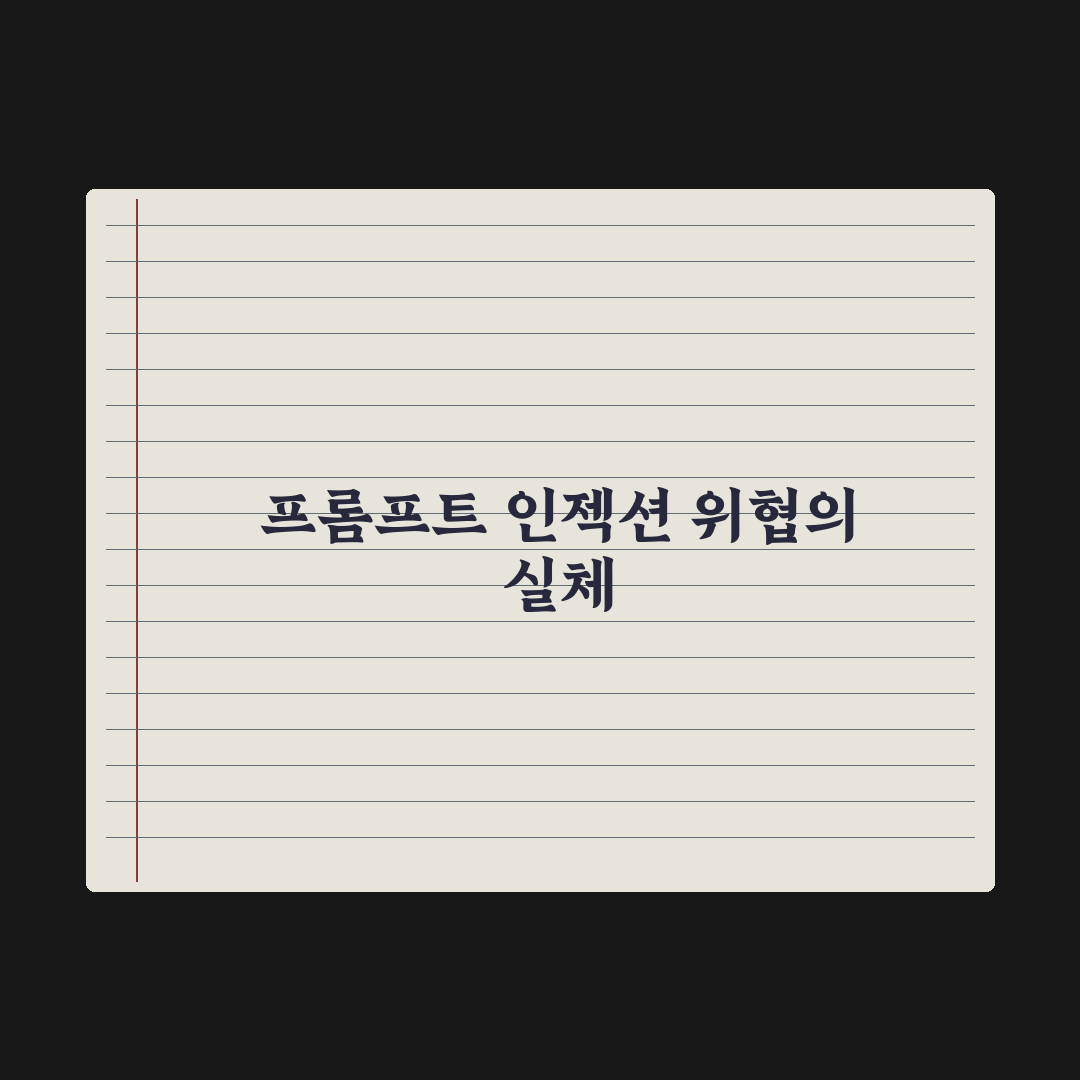 프롬프트 인젝션 - 보안 주의점 완벽가이드, 실무자 필독 5대 대응 전략