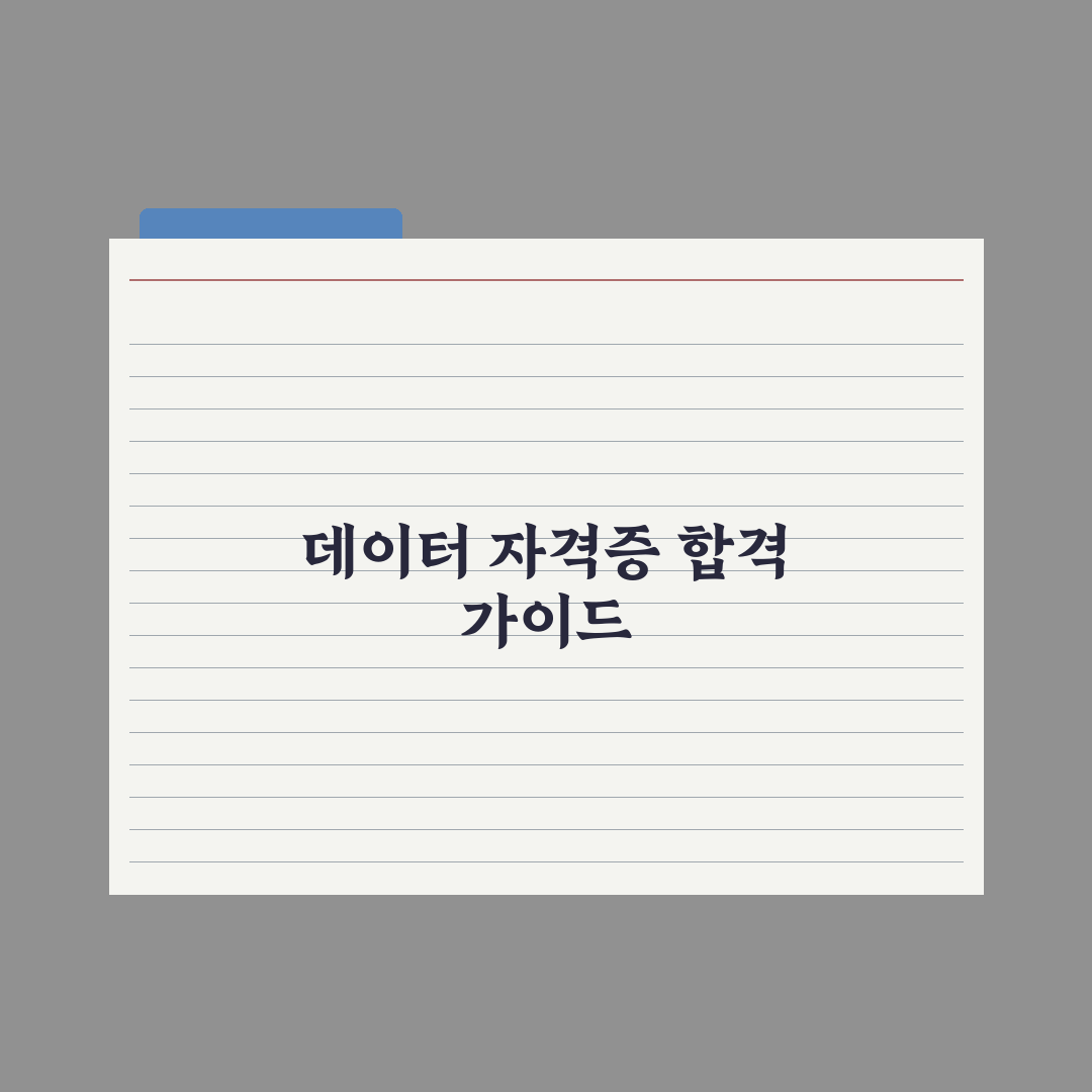 SQLD·DAsP - 데이터 기초 자격증 가이드 총정리: 초보자용 5단계