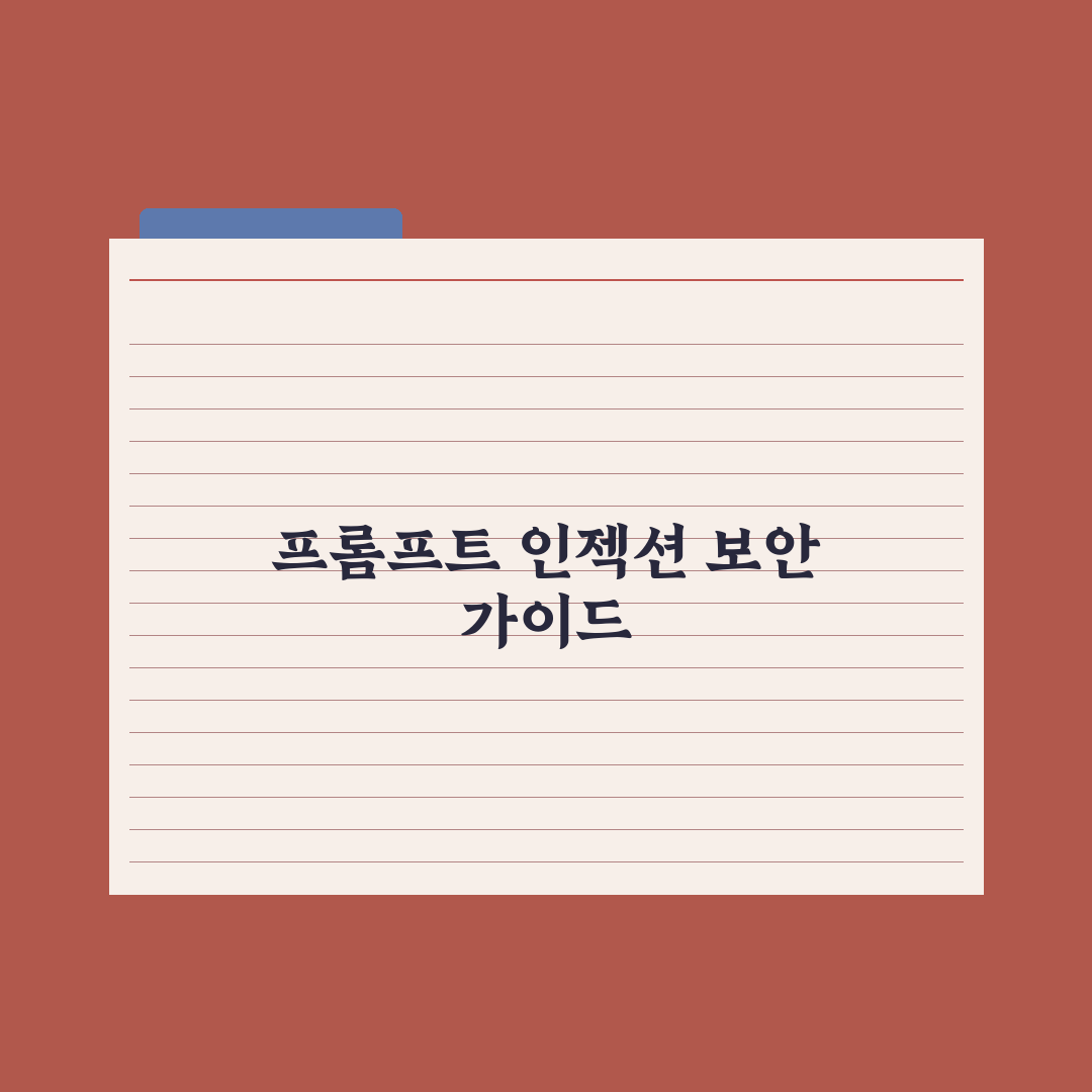 프롬프트 인젝션 - 보안 주의점 완벽가이드, 실무자 필독 5대 대응 전략